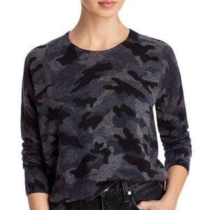 Aqua cashmere sweater in camo